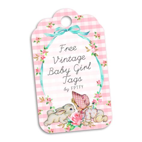 3 Free Vintage Baby Printable Tags | Baby girl cards, Baby shower vintage, Vintage baby girl