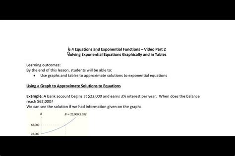 6.4 Part 2 Video - Solving Exponential Equations Graphically and with ...