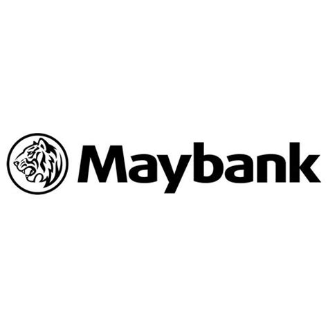 the logo for maybank is shown in black and white, with an image of a lion