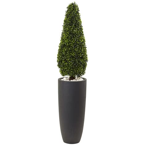 Nearly Natural 35 in. Double Boxwood Topiary-5920 - The Home Depot