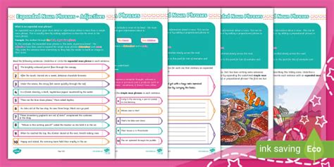 KS2 Expanded Noun Phrases - Year 3-6 Worksheet - Twinkl