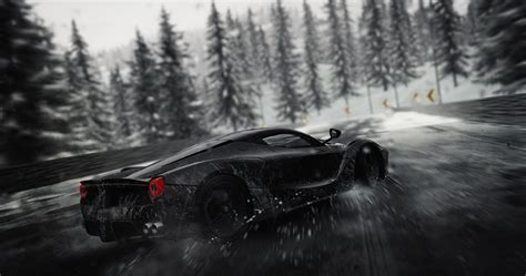 Download Rain Ferrari Car Video Game The Crew 4k Ultra HD Wallpaper