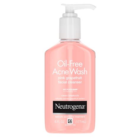 Neutrogena Oil-Free Pink Grapefruit Acne Facial Cleanser, 6 fl. oz - Walmart.com