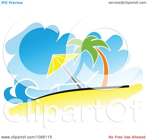 Clipart Relaxing Tropical Beach - Royalty Free Vector Illustration by ...