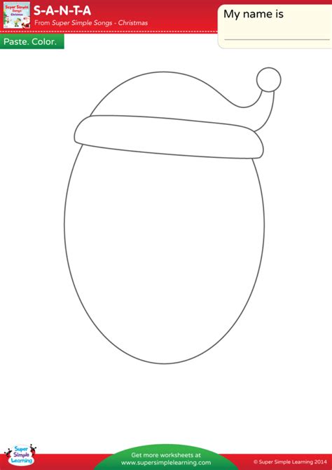 S-A-N-T-A Worksheet - Make A Santa Face - Super Simple