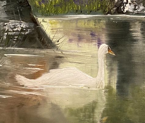 Swan Lake Original Painting. Oil Painting Wall Art Home - Etsy