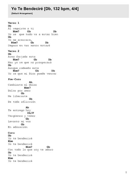 Yo Te Bendeciré Chords PDF (Free Worship) - PraiseCharts