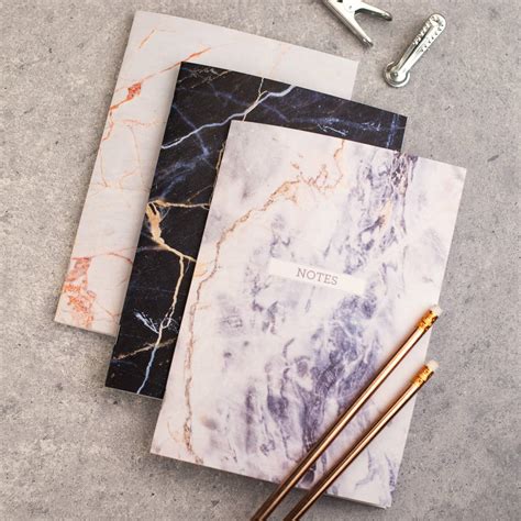 Marble Notebooks Set Of Three By Bread & Jam | notonthehighstreet.com