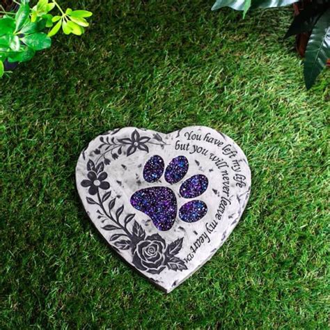 PAWPRINT DOG MEMORIAL GARDEN STONE STATUE plaque grave marker dog headstone - Go Shop Pet Suppl ...