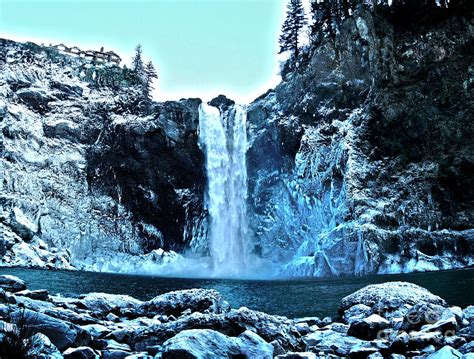 Snoqualmie Falls Snow Photograph by Nathan Brend