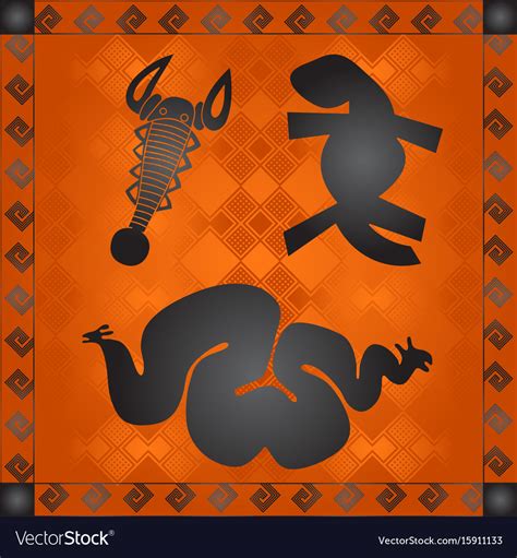 African national cultural symbols Royalty Free Vector Image