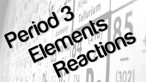 Period 3 Elements - Reactions - YouTube