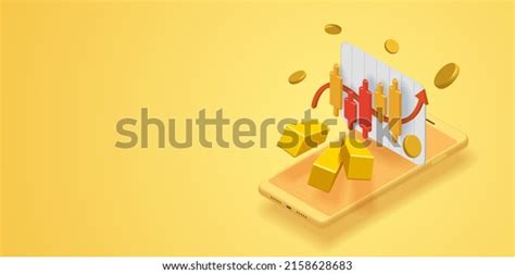 Candlestick Chart Graphs Gold Bars Buying Stock Vector (Royalty Free ...