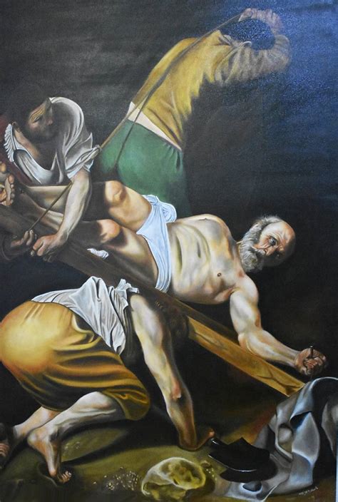 CARAVAGGIO Crocifissione S. Pietro - crucifixion Saint Peter Painting ...