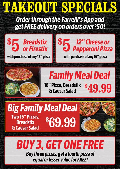 Specials - Farrelli's Pizza