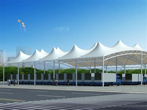 Tensile Structure for Logistics Center | Tent Fabric Covered Roof Canopy