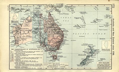 Map of Australia and New Zealand since 1788