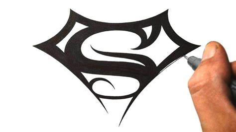 How to Draw Superman Logo - Tribal Tattoo Design 2 - YouTube