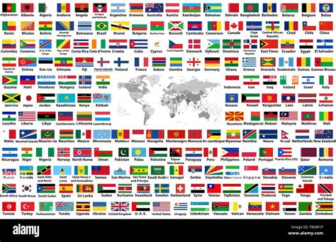 257 World Country Flags Alphabetically Order White Background Stock | Images and Photos finder