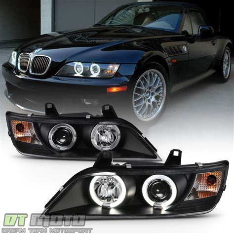 Black 1996-2002 BMW Z3 LED Halo Projector Headlights Head Lamps Pair ...