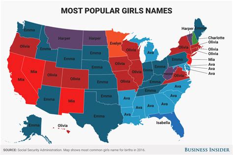 Here are the most popular baby names in every US state