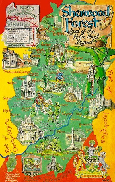 England - Map of Sherwood Forest and the Legend of Robin Hood | Robin ...