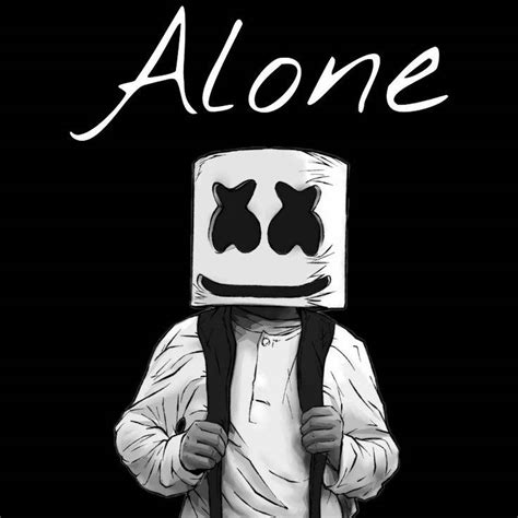 Download Alone Black Marshmello Wallpaper | Wallpapers.com