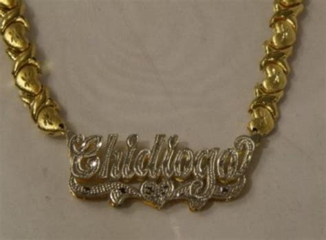 14k Gold Plate Personalized Any Name Double Plate Nameplate Necklace w – MyFancyBoutique