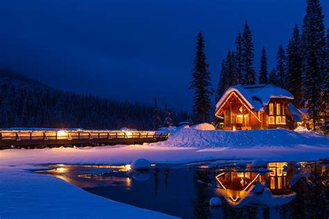 Emerald Lake Lodge at night. Field, BC, Canada Order prints at: prints ...