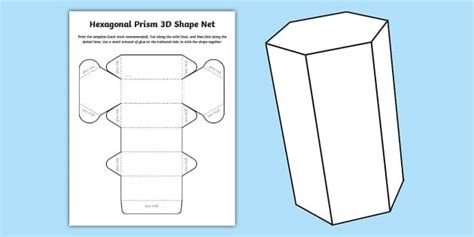 Hexagonal Prism Net 3D Shape | Math | Geometry | Twinkl USA