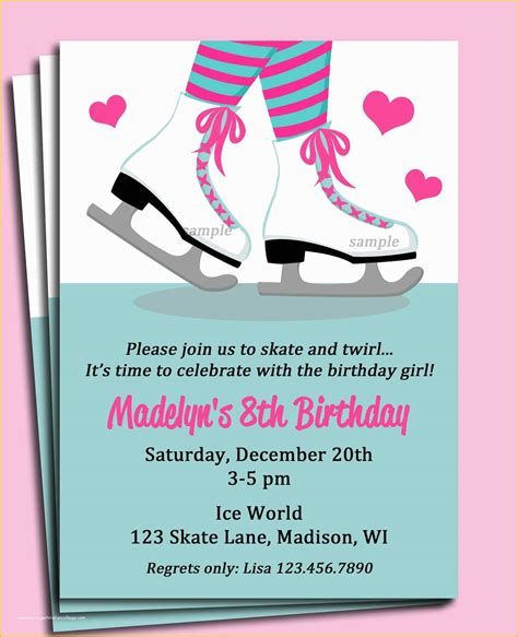 Ice Skating Party Invitations Free Printable