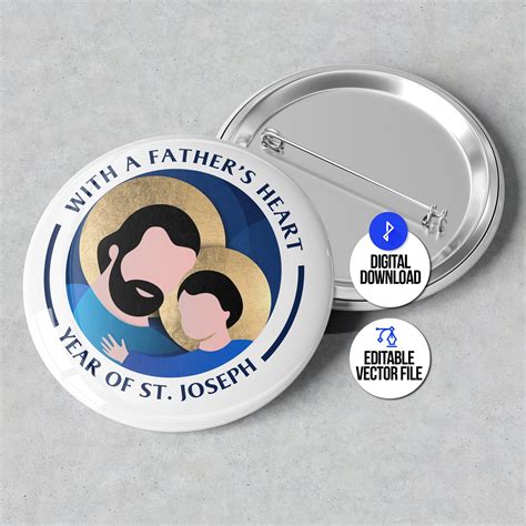 Saint Joseph Logo Vector St. Joseph With Jesus Child, SVG for Cut Files, PNG Digital Sublimation ...