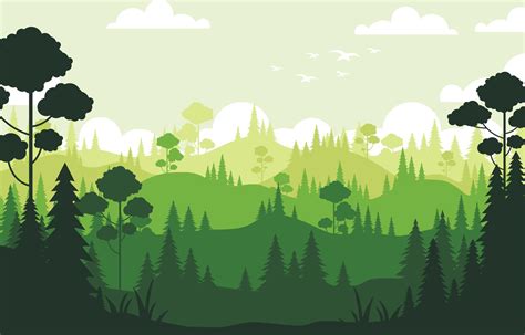 Green Pine Forest Silhouette Background 1953650 Vector Art at Vecteezy