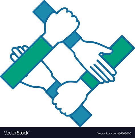 Hands teamwork symbol Royalty Free Vector Image