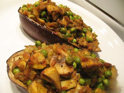 Baked Eggplant Stuffed with Curried Vegetables | Lisa's Kitchen | Vegetarian Recipes | Cooking ...