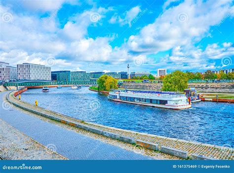 The Walking Promenade Along Spree River in Berlin, Germany Stock Image - Image of fernsehturm ...