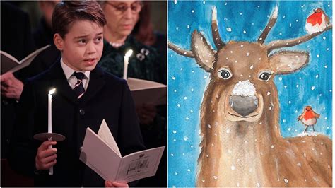 Royals release picture of Prince George's hand-painted reindeer Christmas card | ITV News