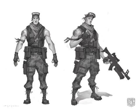 Fortnite - Soldier - Concept Art | Concept art, Character design inspiration, Comic books art