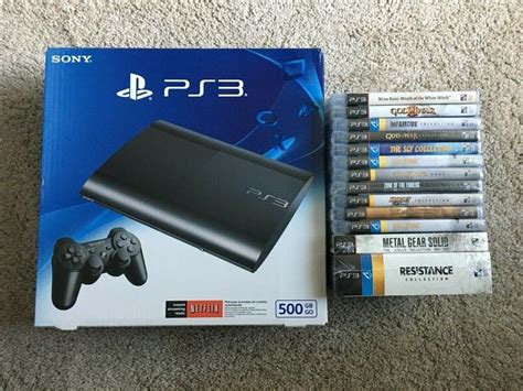 Sony Playstation 3 Super Slim 500GB Black Console + 13 PS3 Games (Brand ...