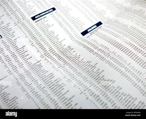 Stock charts in a newspaper Stock Photo - Alamy