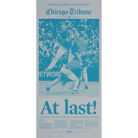 Chicago Tribune 11/3/2016 Chicago Cubs World Series Championship Press ...