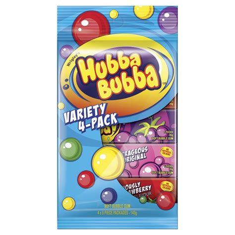 4 Pack Wrigley's Hubba Bubba Bubble Gum 140g | Bubble gum flavor, Hubba bubba, Bubble gum