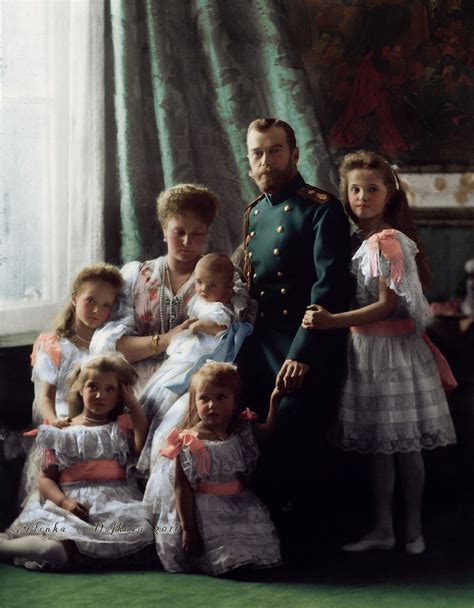 Formal photograph of Emperor Nicholas II, the last Tsar of Russia, with ...