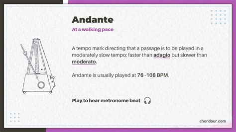 Music tempo series: Andante. Listen in four different BPM's - YouTube