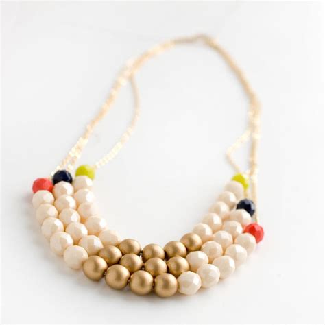 Chunky Czech Bead Statement Necklace Multi Strand Necklace on Luulla