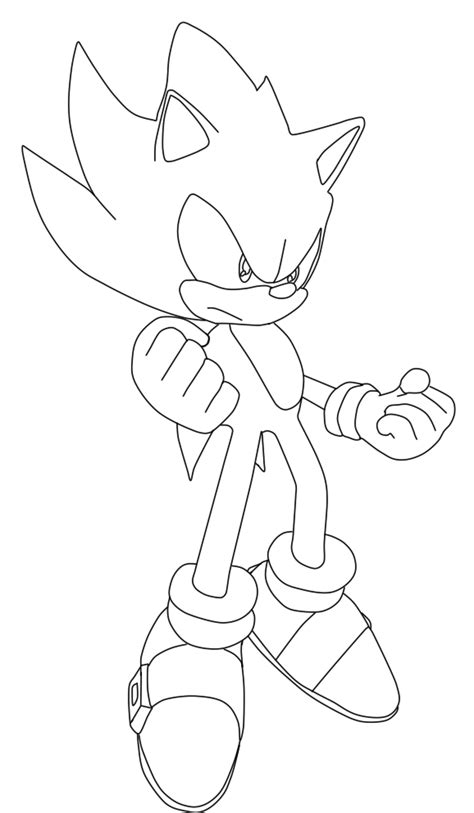 Super Sonic lineart by SonicGMI-22 on DeviantArt