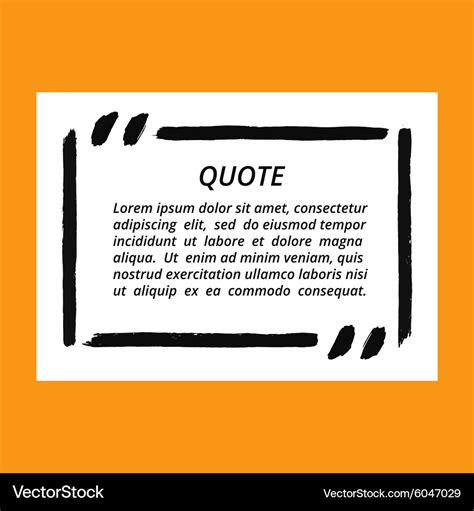 Quote blank frame template Royalty Free Vector Image