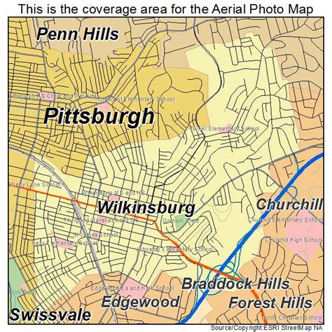 Aerial Photography Map of Wilkinsburg, PA Pennsylvania