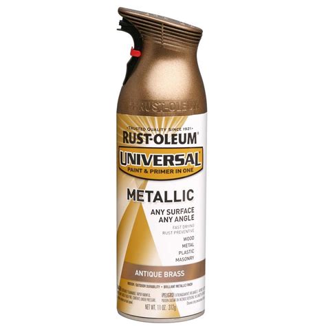 Rust-Oleum Universal 11 oz. All Surface Metallic Antique Brass Spray Paint and Primer in One (6 ...