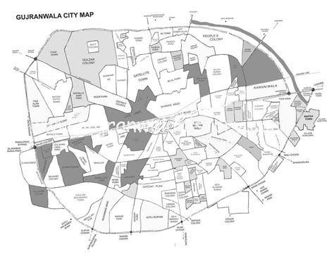 Gujranwala – Gujranwala city detail map – mohallahs streets colonies and towns – Paki Mag